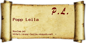 Popp Leila névjegykártya